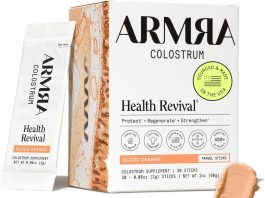 ARMRA Colostrum™ Powder | Blood Orange | Gut Health & Bloating | Skin & Hair | Immunity | Keto, Gluten & Fat-Free | 30 Servings